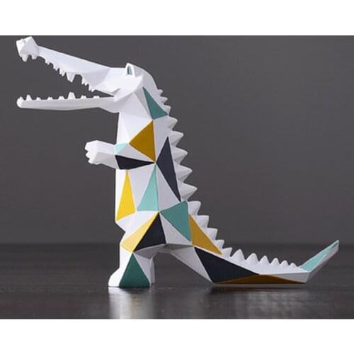 [MGT] Abstract Crocodile Figurines Miniature Statue Geometric Furnishing Home Decor Accessories Modern Christmas Gift Twisty Pet