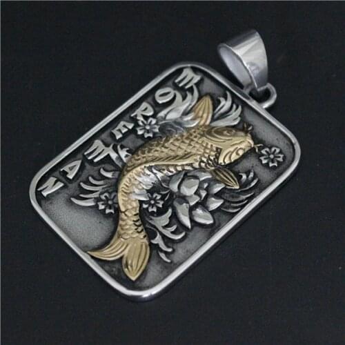 Fashion Mens Golden Fish Sailor Pendant With More Man 316L Stainless Steel Mens Gift Fashion Gold More Man Fish Pendant
