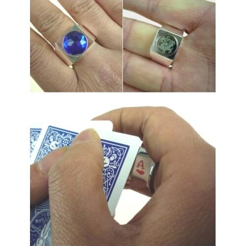 Magnet Ring With Blue Stone Onyx Diamond Magic Tricks Comedy Close Up Street Magia Magician Illusion Gimmick Props Accessory