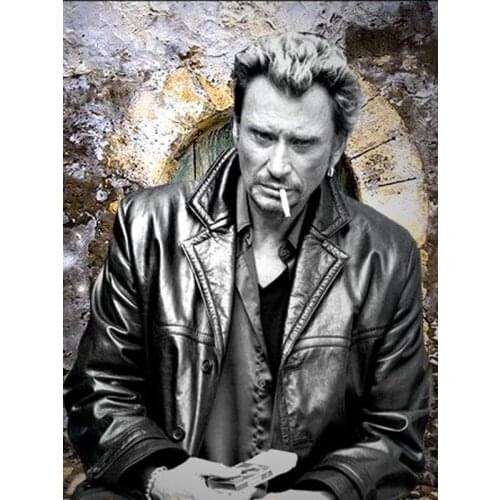 New Arrivals 5D DIY Full Round Diamond Painting Rock Star Johnny Hallyday 3D Embroidery Cross Stitch Rhinestone Home Decor Y219
