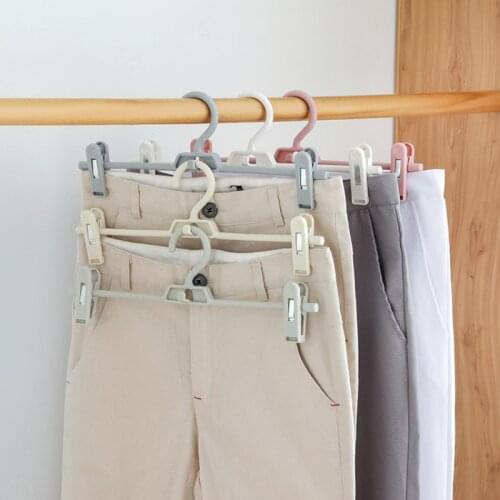 New Multipurpose Pants Folder Plastic Pants Clip Hangers Can Be Rotated To Adjust Home Childrens Adult Pants Trousers Rack