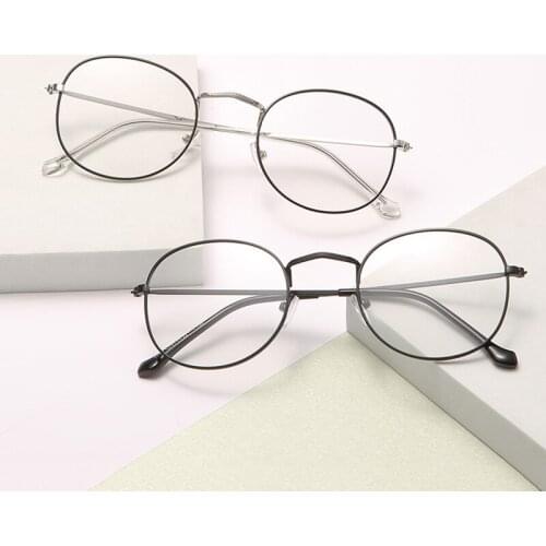 Couples Blue Light Blocking Glasses Cute Anti Eye Strain Fashion Metal Frame Glasses For Reading Play Computer