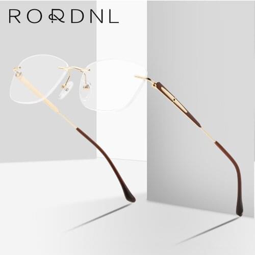 Oval Prescription Glasses Frame for Women Optical Myopia Eyeglasses Frame Female Rimless Design Spectacles Frame Brand Fashion