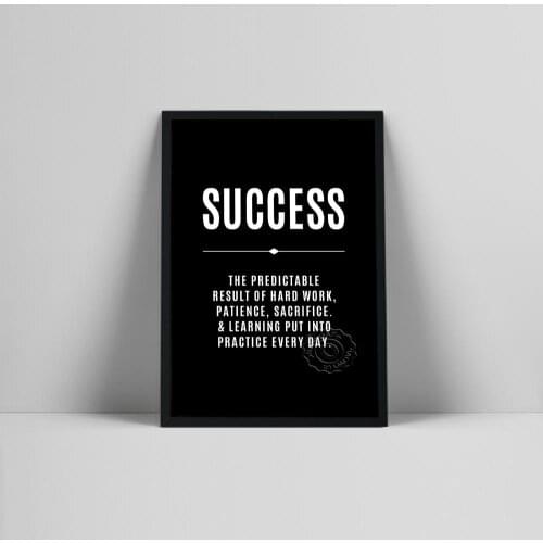 Success Definition Print, Modern Home Office Decor, Motivational Goal Quote, Inspirational Entrepreneur Gift, Large Black Poste