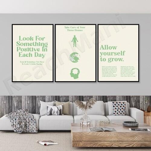 Let yourself grow, be positive, take care of your home, positively affirm your mental health, spiritual decoration, beautiful te