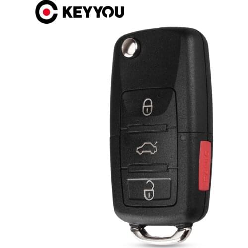 KEYYOU 4 Buttons Remote Flip Folding Car Key Shell Replacement Car Key Case Cover For VW Volkswagen Golf MK4 Bora Without Blade