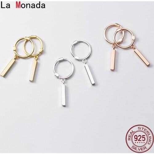 La Monada Stick Hoop Earrings For Women Silver 925 Fine Women Earrings Jewelry Hoop Earrings 925 Sterling Silver Women Circle