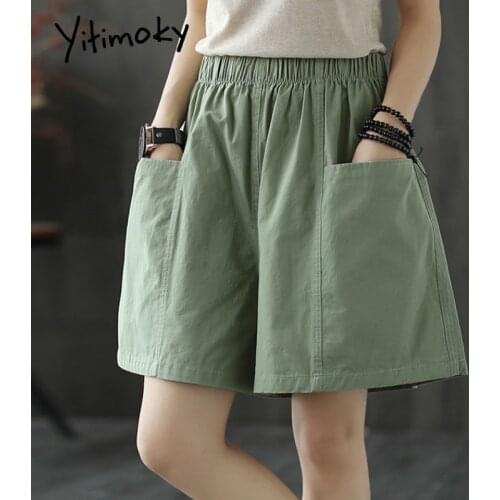 Yitimoky High Waisted Shorts Womens Summer Booty Sweat Clothing Black Plus Size Sweatshorts Fashion Elastic Waist Green Red 2021