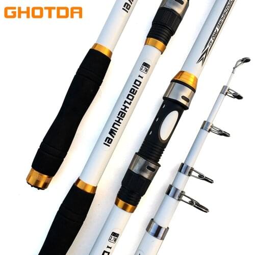 GHOTDA Pesca rod Hard Fishing Rod 2.1/-3.6 FRP Carbon Fiber fishing Rod rivers and lakes fishing Equipment Practical Tool