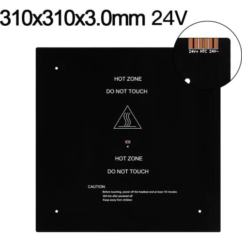 12V/24V RepRap MK2A 300*200*3.0mm Heatbed Ramps 1.4 PCB Aluminum Hotbed Heated Bed For MK2a 3D Printer Parts on Linear Guide