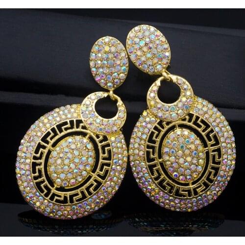 Sex lady New Fashion Statement Jewelry big Earring For Women Wedding Drop Earrings Wholesale crystal stone