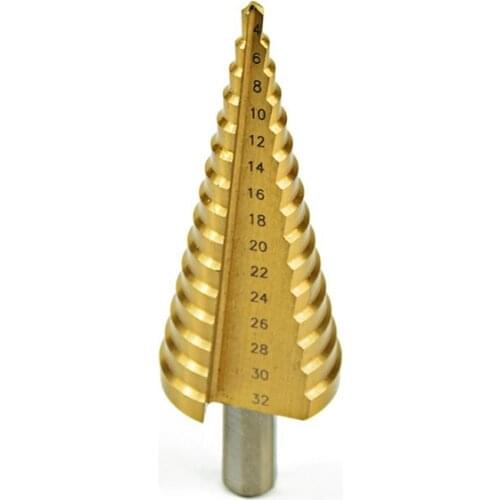 1pcs 4-32mm Pagoda Drill Hexagon Screw Hss Power ToolsSpiral Grooved Metal Steel Step Bit