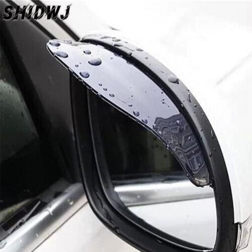 2pcs/set PVC Car Rear View Mirror Sticker Rain Eyebrow Weatherstrip Auto Mirror Rain Shield Shade Cover Protector Guard On Sales