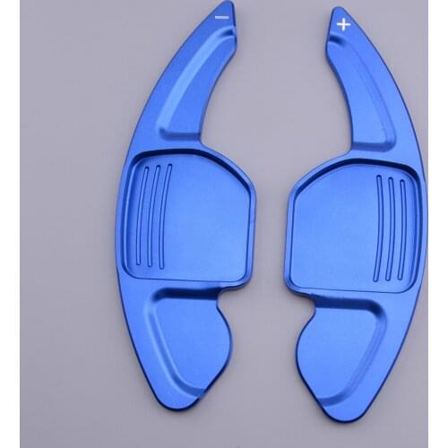 2pcs Car Steering Wheel Shift Paddle Gear Shifter Extension Aluminum Alloy Blue Fit for Audi TT Q7 R8 A6 S4
