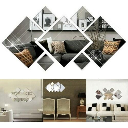 3D Mirror Diamond Wall Sticker DIY Removable Decal Home Room Art Mural Decor Wall Decal Best Price