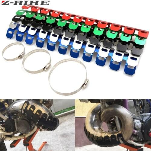 49CM Motorcycle Exhaust Muffler Pipe Leg Protector Heat Shield Cover For SUZUKI RM RMZ RMX DR DRZ DJEBEL 85 125 250 400 XC SB R
