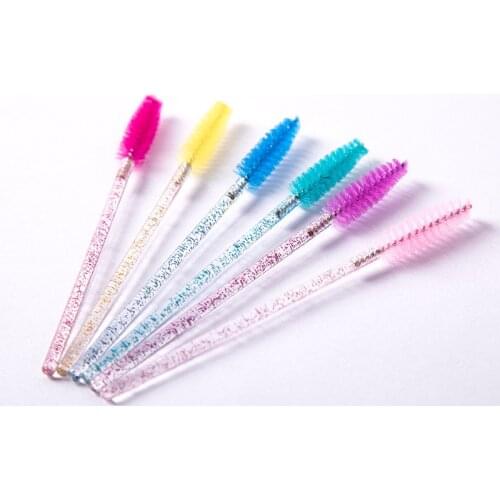 50Pcs Disposable Eyelash Brushes swabs Crystal Mascara Wands Applicator Eyelash Brush Mascara Wands Cosmetic Brush Makeup Tools