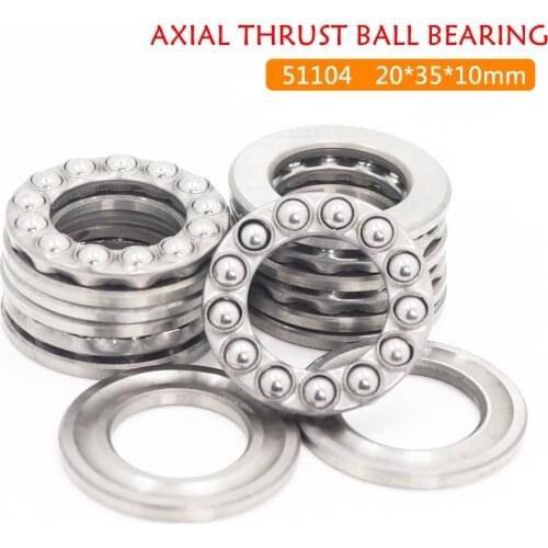 51104 Thrust Bearing 20*35*10 mm ( 6 PCS ) ABEC-1 Axial 51104 Ball Bearings 8104