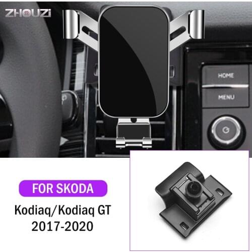 Car Mobile Phone Holder Air Vent Mounts GPS Stand Gravity Navigation Bracket For Skoda Kodiaq GT 2017 2018 2019 2020 Accessories