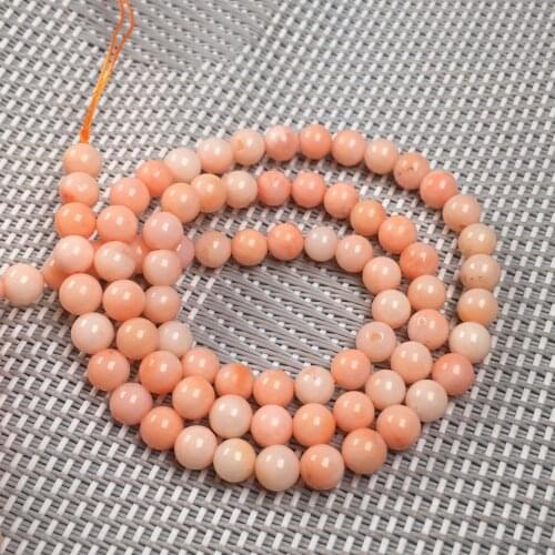 Natural Coral Beads Round Shape Small Hole Bead for Women Jewelry Making DIY Necklace Bracelet Accessories 3&4&5mm