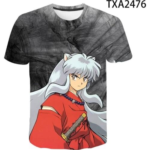 2021 Summer New Anime Inuyasha 3D Tshirt Men Women Cotton T-Shirt Boy Girl Couple Clothes Discount 3D Printed Tshirt