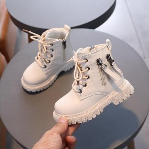 Patent Ieather Kids Boots Winter Children Fashion Ankle Boots Baby British Shoes For Girls Boys Boots Toddler Warm Snow Boots