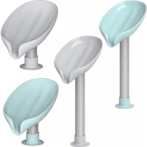 40%HOTLong/Short Leaf Shape Soap Holder Box Bathroom Kitchen Non-slip Drain Stand