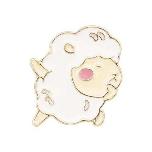 Fashion Sheep Brooches Metal Zinc Alloy Brooch Kids Girl Animal Badge Pines Metal For Backpack Gift
