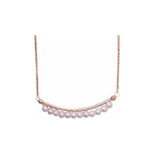 Freshwater Pearl Choker Necklace White 4MM Round Handmade Gold Color 925 Silver Fine Jewelry Smile Pendant Classic Girl Gift