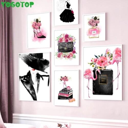 Perfume Flower Book High Heels Bag Girl Wall Art Diy Diamond painting Full mosaic diamond embroidery Fashion Shop Decor YY5075