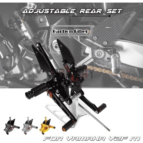 Motorcycle CNC & Carbon Fiber Footrest Rear Sets Adjustable Rearset Foot Pegs for KAWASAKI NINJA300 Z250 Z300 EX250 300