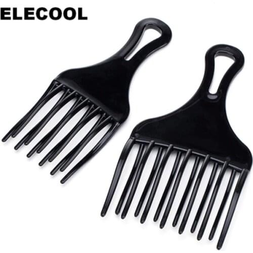 ELECOOL Black Plastic Hair Comb Insert Afro Hair Pick Fork High Low Gear Comb Hair Accessories Hairdressing Styling Tool