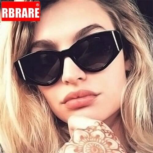 RBRARE 2021 Classic Mirror Cateye Sunglasses Women Luxury Brand Gradient Sun Glasses Shopping Thick Border Shades For Women