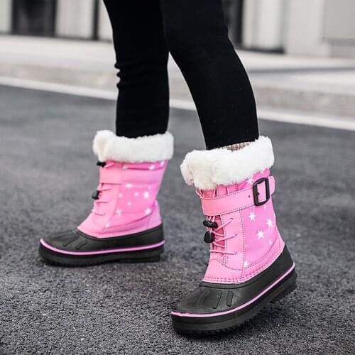 Girls Boots Children Snow Boots for Girls Winter Kids Snow Boots Sport Fashion 2021 New Leather Children Shoes SQT001