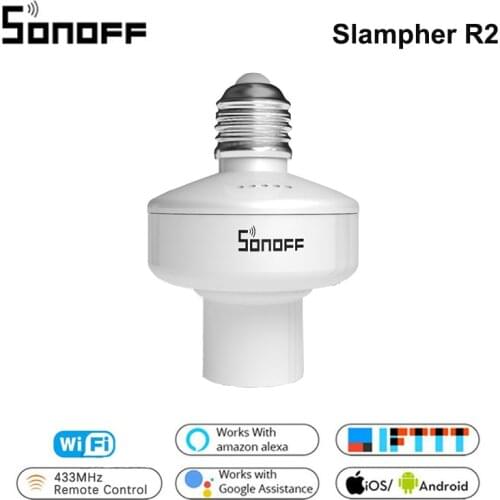 Sonoff Slampher R2 433MHz RF Smart WiFi Light Holder E27 Wireless eWeLink APP/Voice Remote Control Smart Home for Alexa Google