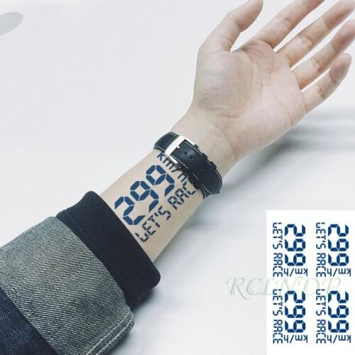 Waterproof Temporary Juice Tattoo Sticker Digital Race Watch Lasting Stickers Flash Tatoo Fake Tatto Body Art for Men Women Girl