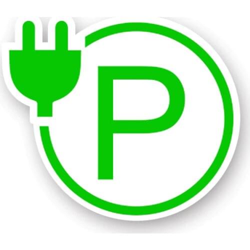 Green Parking Lot Charging Stations Symbol Electric Car Charging Point Sign Decor Sticker Car Sticker Wall Sticker PVC Wallpaper