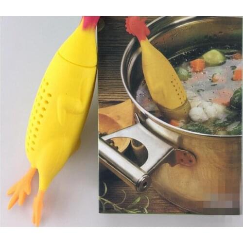 1pc Silicone Scream Chicken Spice Box Seasoning Container Stew Pot Halogen Filter Kitchen Accessories Home Cooking Tools