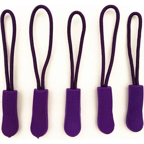 10pcs Purple zipper PU zipper handle injection zipper PCV Drawstring head