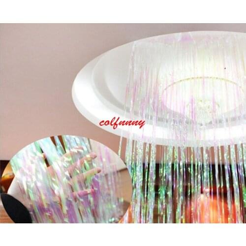 200pcs Rainbow Fringe Foil Curtain Party Tinsel Backdrop for Photography Room Wedding Birthday Showers Party Doorway F061301