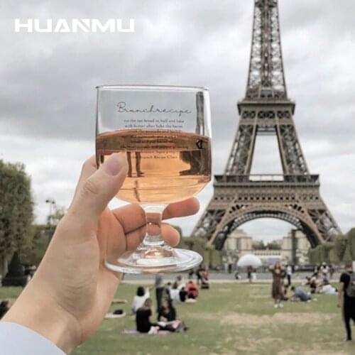 300ML Cute Dessert Cup Letter Goblet Gilt Juice Yogurt Ice Cream Cup Mug Wine Glass Ins Transparent Glass Girlfriend Gift бокалы