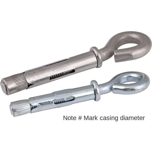 304 stainless steel pendant lamp hook swing hook screw eye expansion hook galvanized ring pull explosion screw M6-M12 2pcs