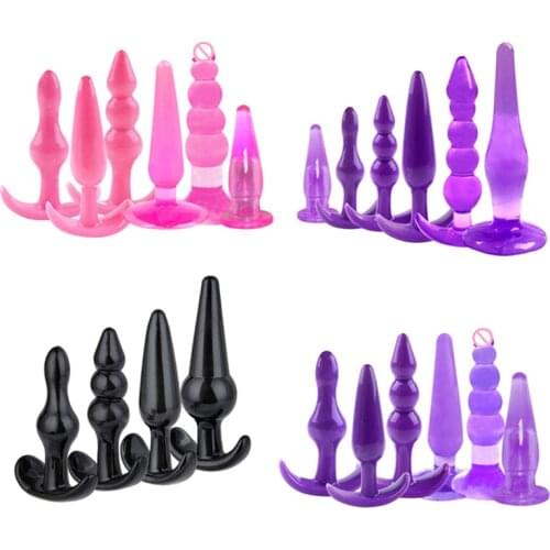 4/6Pcs/Set Safe Silicone Butt Plug Dildo Masturbation Anal Plug Vaginal Plug Sex Toys For Woman Men Anal Dilator Toys for Gay