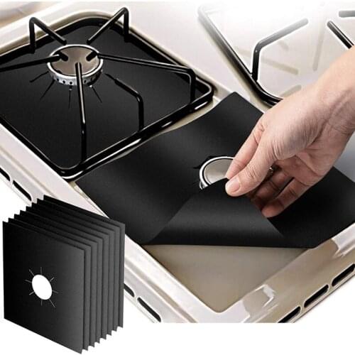 4Pcs/set Reusable Foil Gas Hob Stovetop Protector Liner Cover for Cleaning Kitchen Tools Kitchen Accessories Protective film