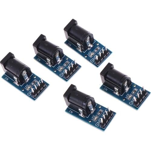 5Pcs/lot DC Jack Socket Plug Power Supply Module DC Power Adapter Plate Board Connector For Arduino