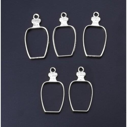 5Pcs Water Bottle Metal UV Frame Pendants Open Bezel Setting UV Resin Jewelry Jy18 21 Dropshipping