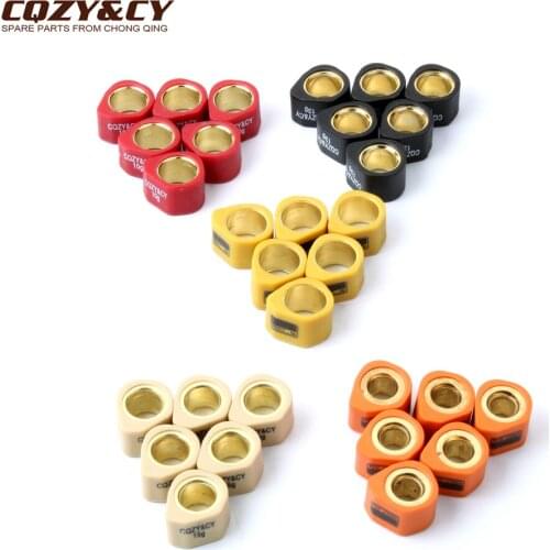 6pc Roller Set / Variator Weights 20x15mm 8g 10g 13g 15g 19.5g for PGO G Max 200cc 220cc Aprilia Scarabeo RST Net 100cc 4T