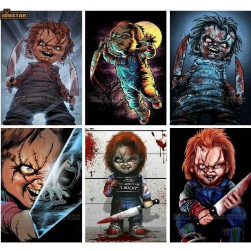 5D Diy diamond painting Horror doll Chucky Full Drill diamond embroidery cross stitch mosaic Craft Kit Home Decor Halloween Gift