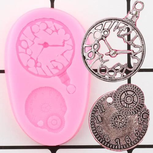 Clock Cupcake Topper Silicone Mold DIY Party Cake Decorating Tools Cake Border Fondant Mould Candy Chocolate Gumpaste Molds