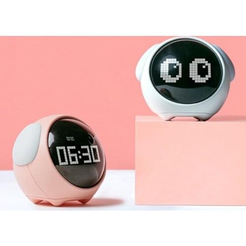 Table Clock Expression Alarm Clock Pixel Alarm Clock Bedside Night Wake Up Light Multi Function Alarm Clock Child Home Decor